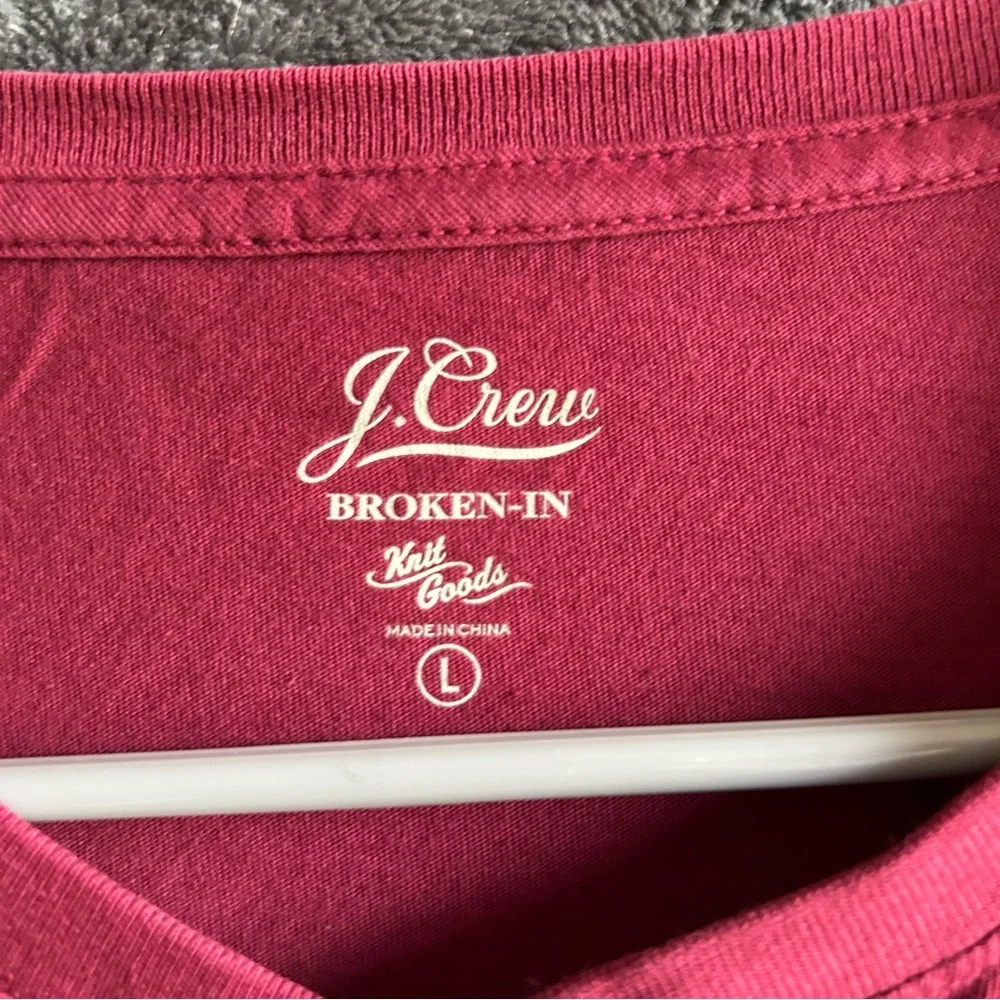 J Crew Broken - In Henley Shirt Mens Large Red Long Sleeve Casual Layering‎
